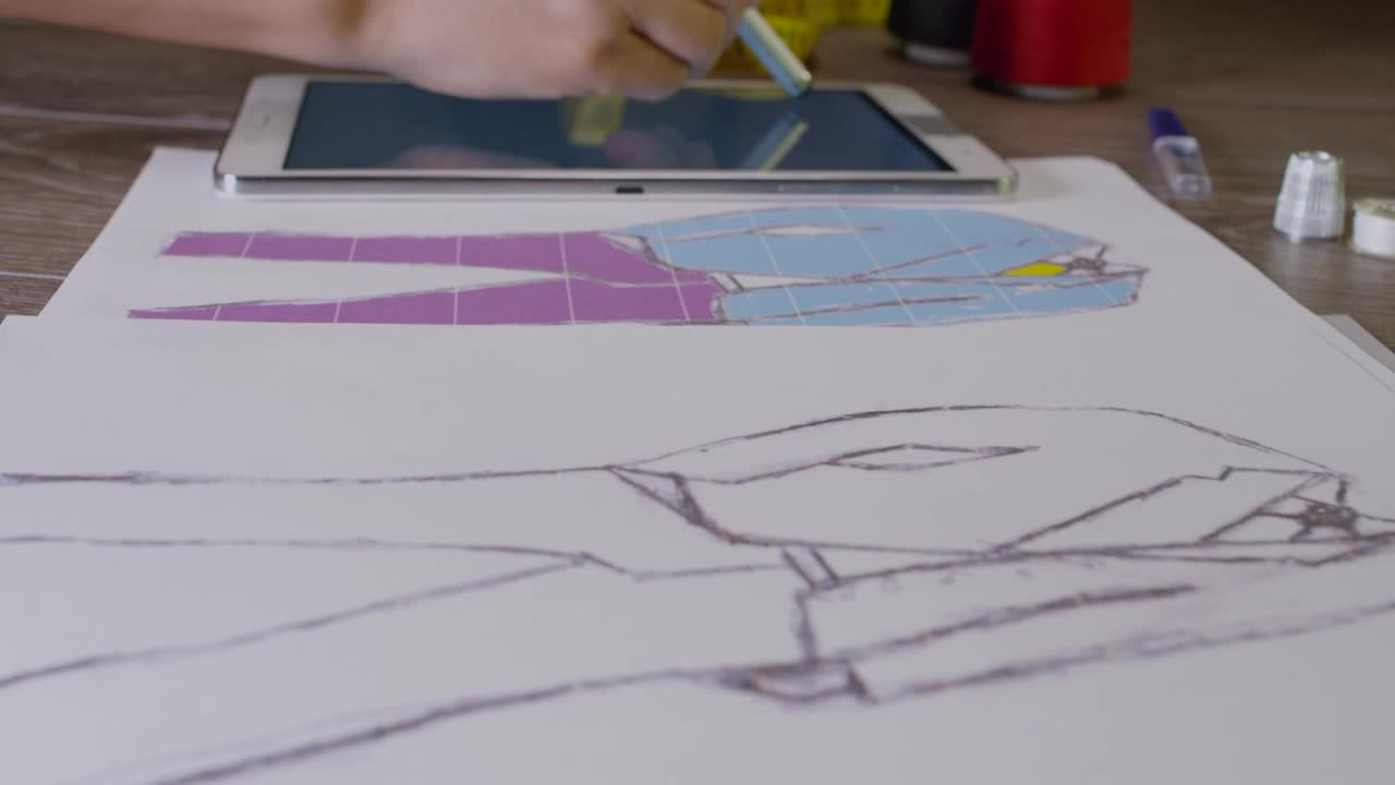 Stock Video Fashion Designer Working With A Tablet Live Wallpaper For PC