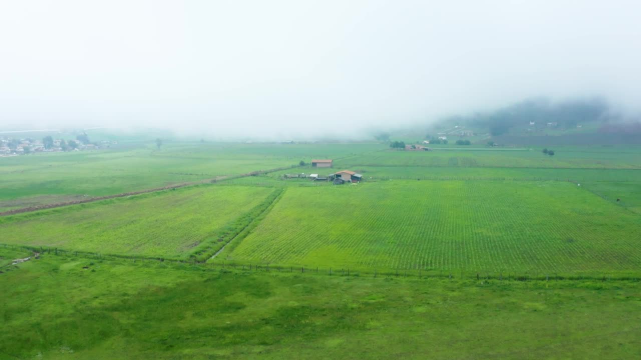 Stock Video Farm Fields In An Aerial View On A Cloudy Day Live Wallpaper For PC