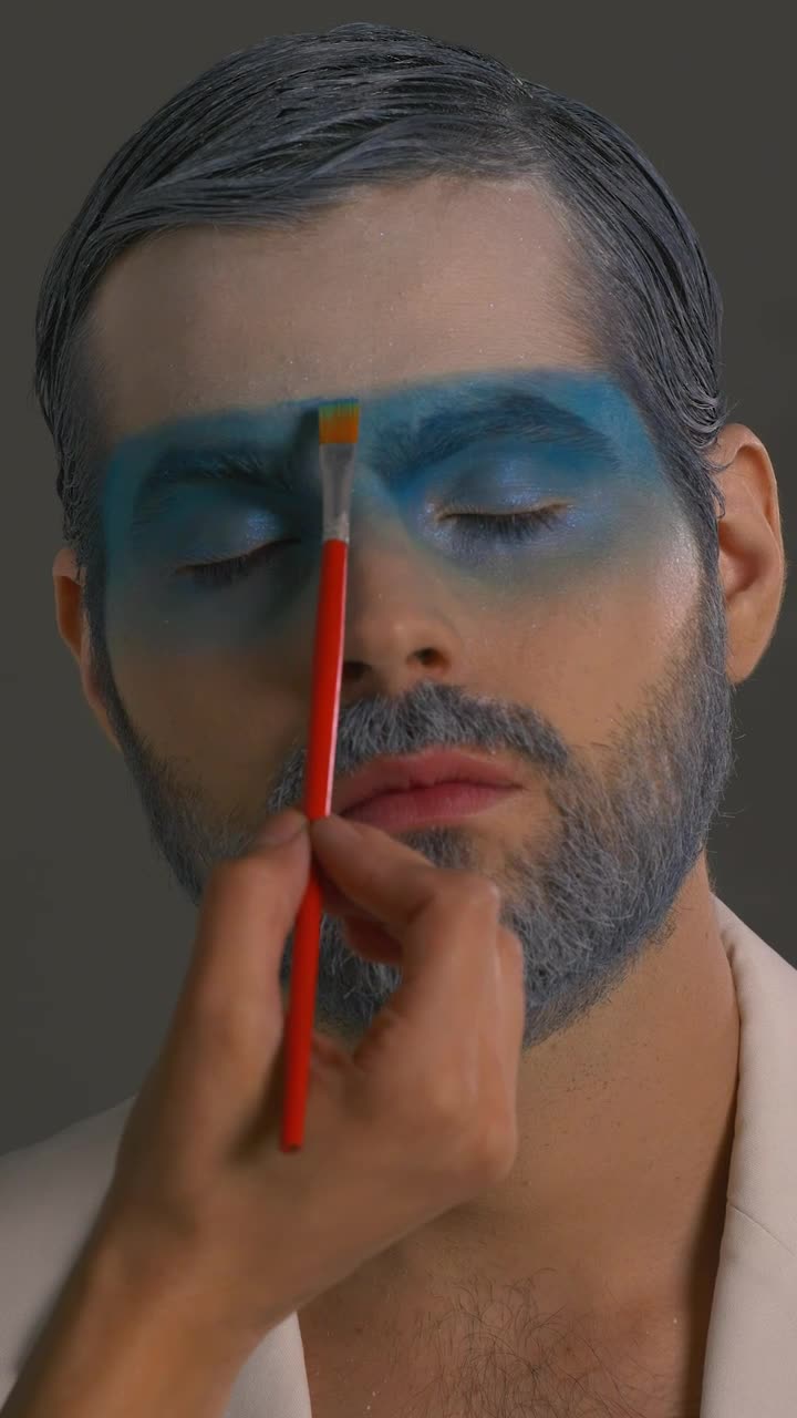 Stock Video Fantasy Makeup To A Bearded Male Model Live Wallpaper For PC