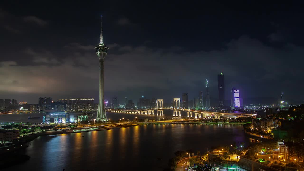 Stock Video Famous Bridge In Macau And Tv Tower Live Wallpaper For PC