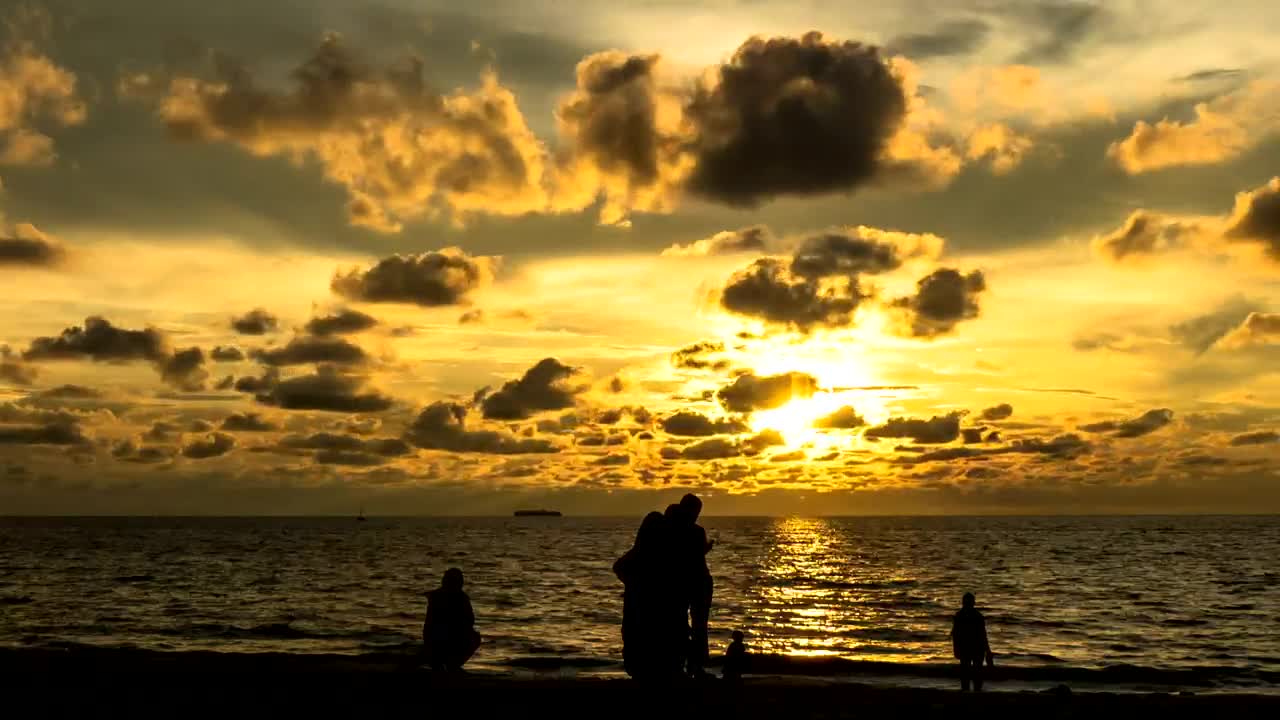Stock Video Family Silhouetted At The Beach Live Wallpaper For PC