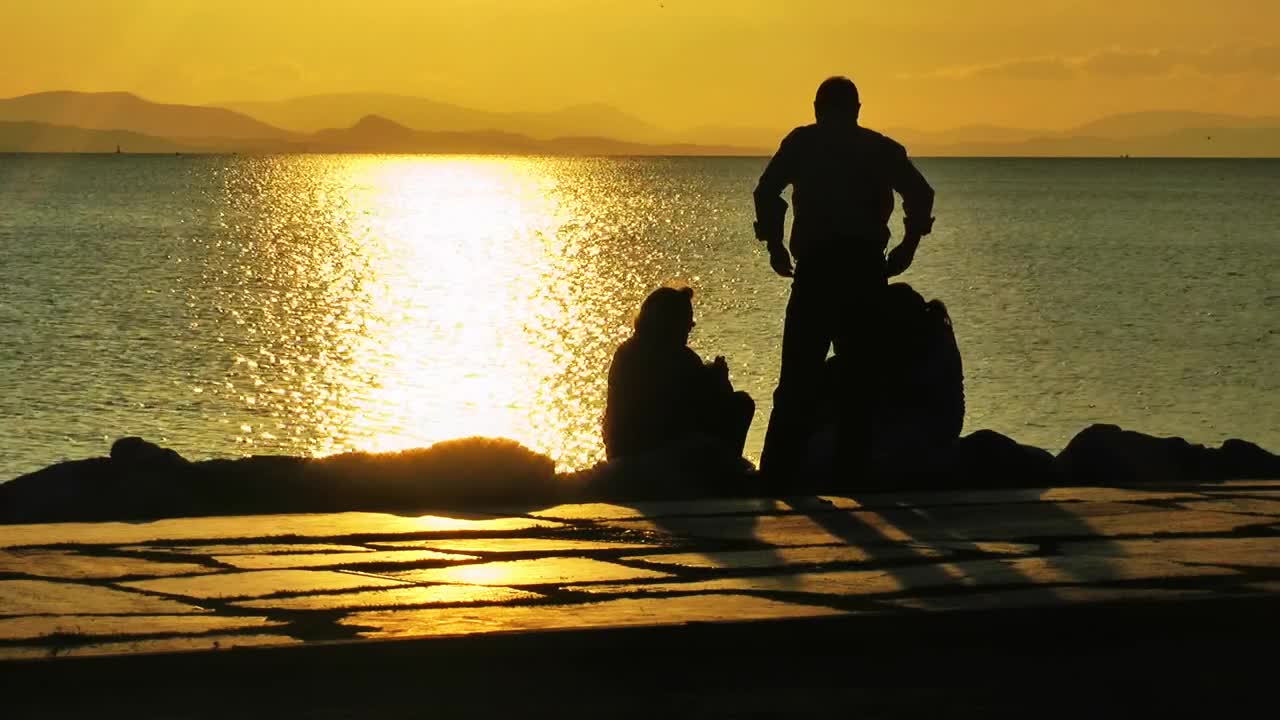 Stock Video Family On The Pier Watching The Sunset Live Wallpaper For PC