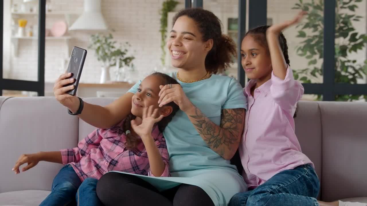 Stock Video Family Making A Video Call On Smartphone Live Wallpaper For PC