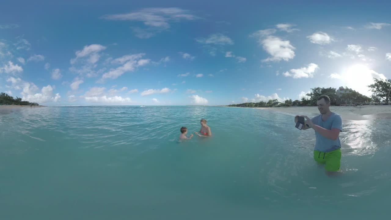 Stock Video Family In The Ocean Shown In Vr Live Wallpaper For PC