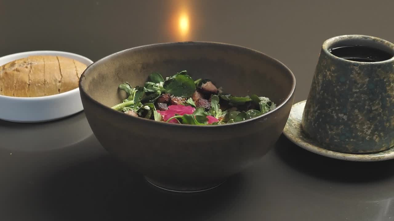 Stock Video Handmade Dinnerware With Food Live Wallpaper For PC