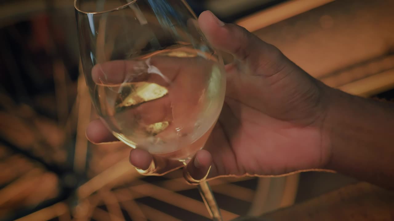 Stock Video Hand Of A Man Shaking Champagne From A Glass Live Wallpaper For PC