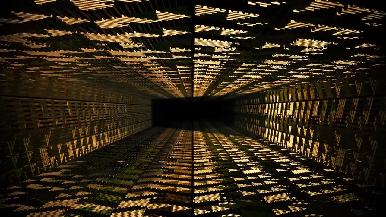Stock Video Hallway With Golden Figures On The Surfaces Loop Live Wallpaper For PC