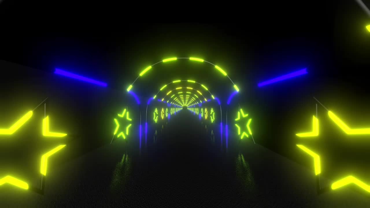 Stock Video Hallway With Arches And Walls With Light Stars Live Wallpaper For PC