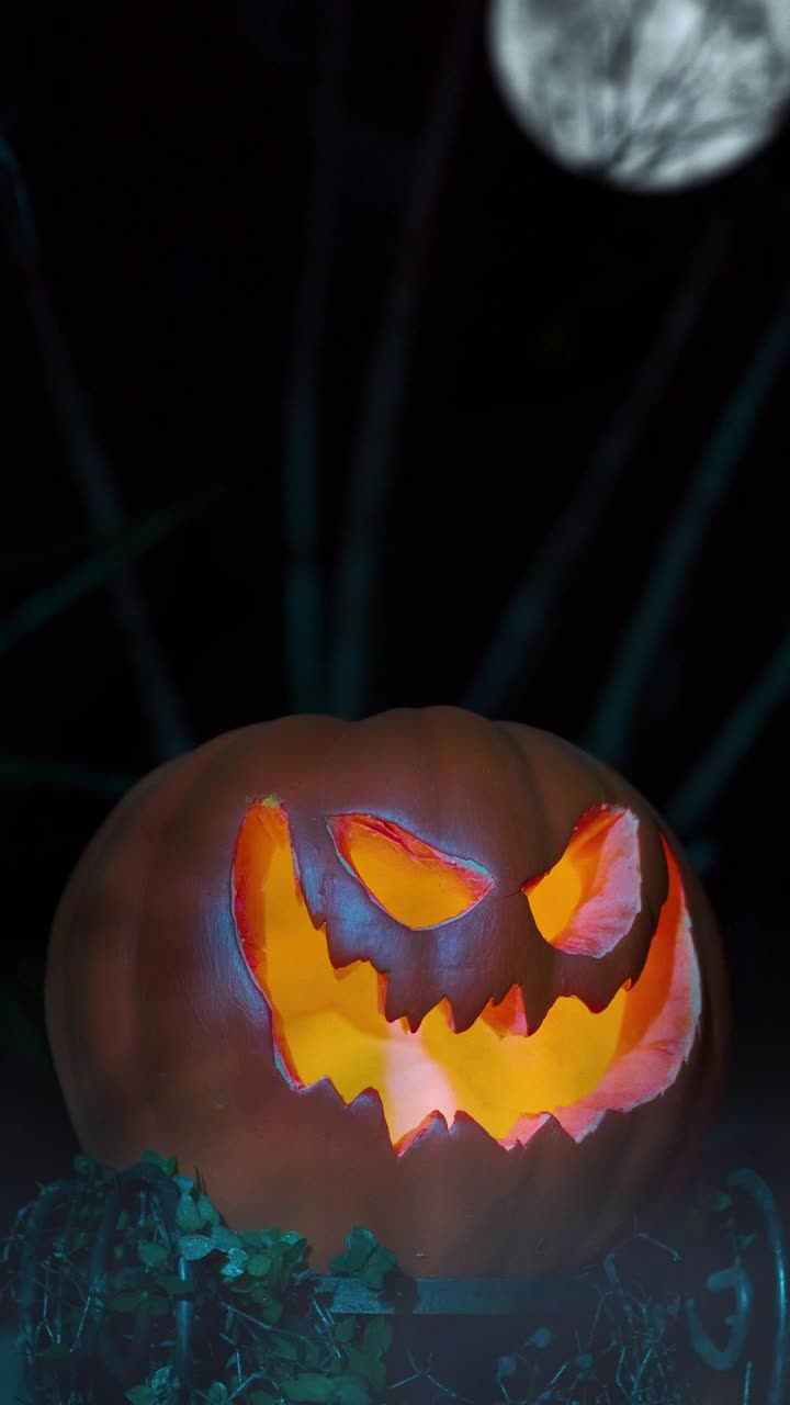 Stock Video Halloween Pumpkin On A Gloomy Night Live Wallpaper For PC