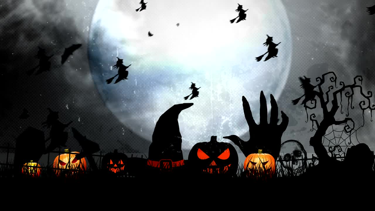 Stock Video Halloween D Animation On The Cemetery At Night Live Wallpaper For PC