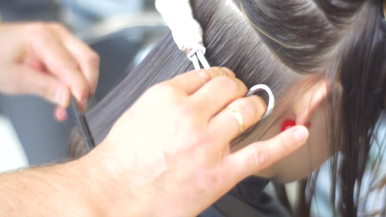 Stock Video Hairstylist Cutting Womans Hair With Fire Live Wallpaper For PC