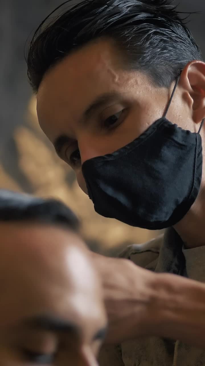 Stock Video Hairdresser And His Client During A Haircut Live Wallpaper For PC