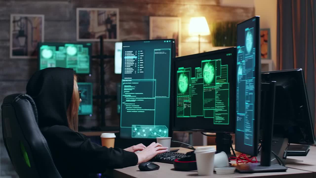 Stock Video Hackers Working Together In An Apartment Live Wallpaper For PC