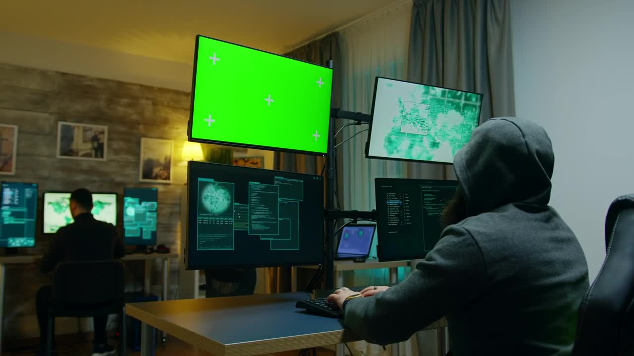 Stock Video Hackers Using Computers Live Wallpaper For PC