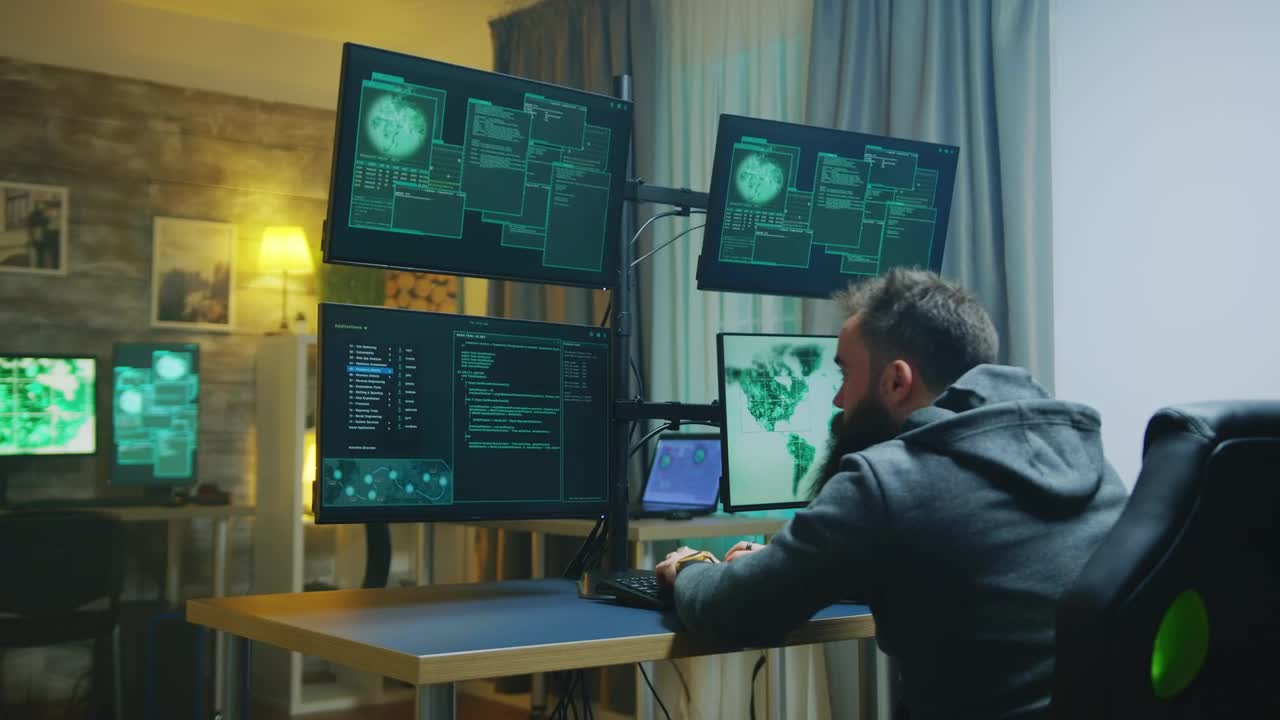 Stock Video Hacker Raising His Hands In Success Live Wallpaper For PC