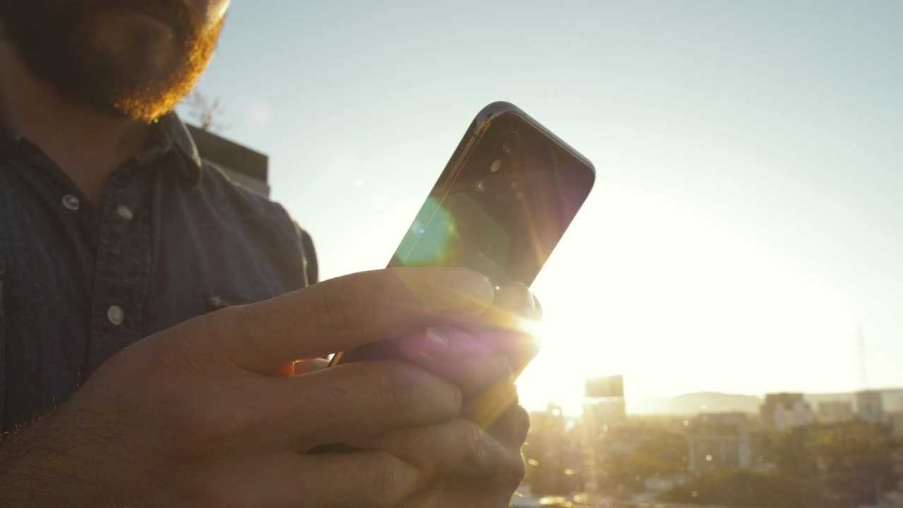 Stock Video Guy Texting At Sunset Live Wallpaper For PC