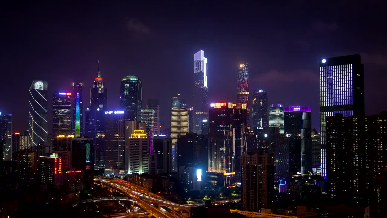Stock Video Guangzhou Downtown Flashing Skyscrapers Live Wallpaper For PC