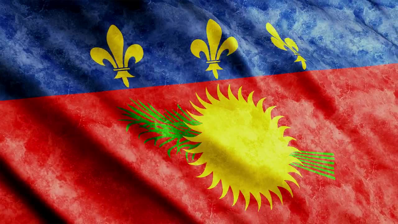 Stock Video Guadeloupe Flag With Faded Texture Full Screen Live Wallpaper For PC