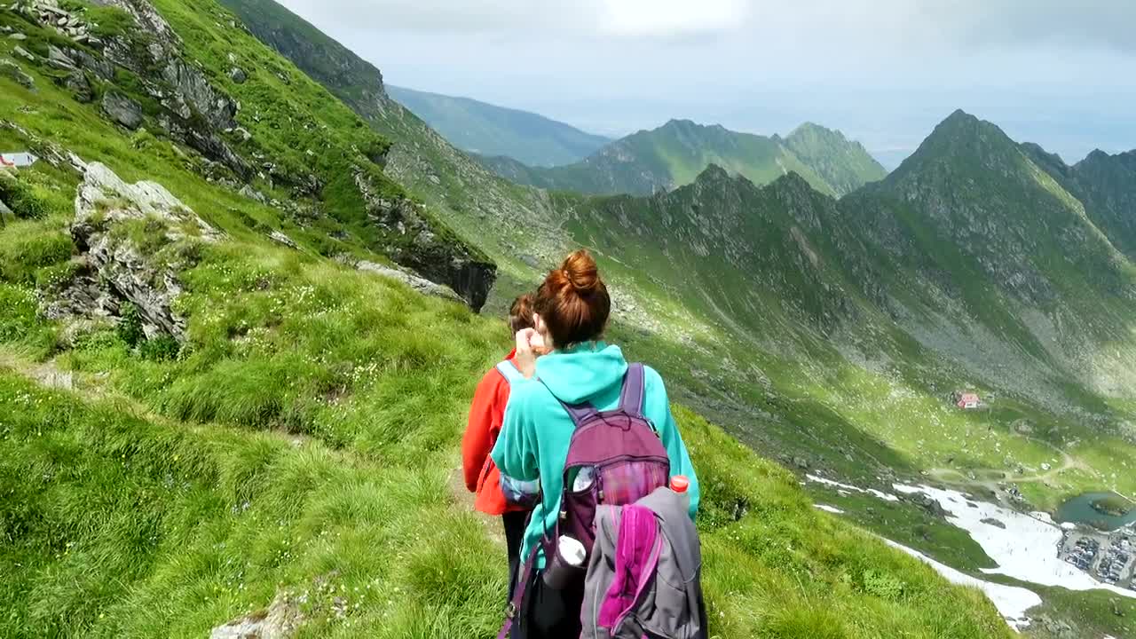 Stock Video Group Of Women Hiking In The Top Of The Mountain Live Wallpaper For PC