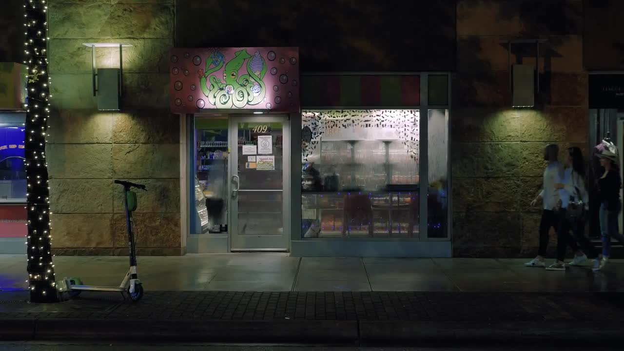 Stock Video Group Of People Walking On The Sidewalk At Night Live Wallpaper For PC