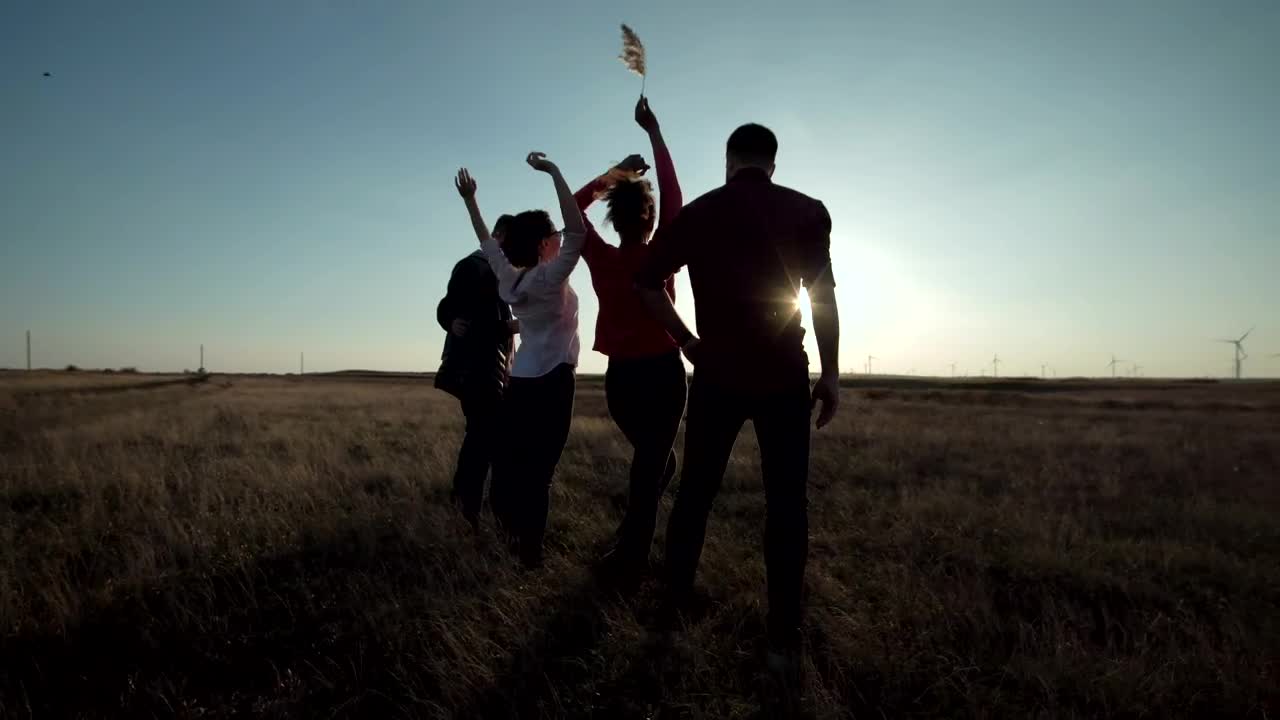 Stock Video Group Of People Standing Against The Sunset Live Wallpaper For PC