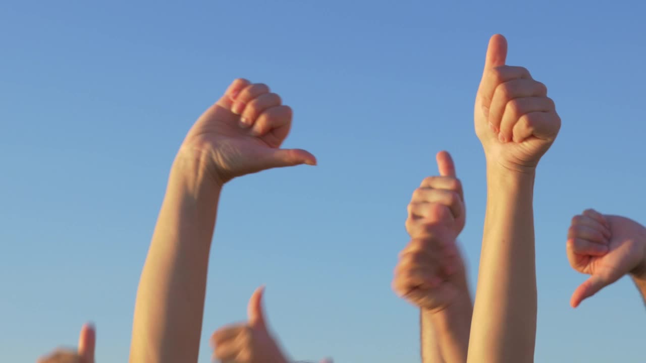 Stock Video Group Of People Giving A Thumbs Up In The Air Live Wallpaper For PC