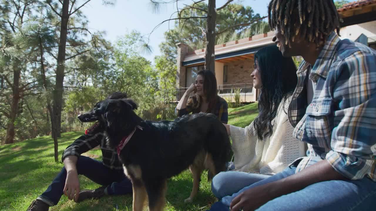 Stock Video Group Of Friends Talking Sitting In A Garden Live Wallpaper For PC