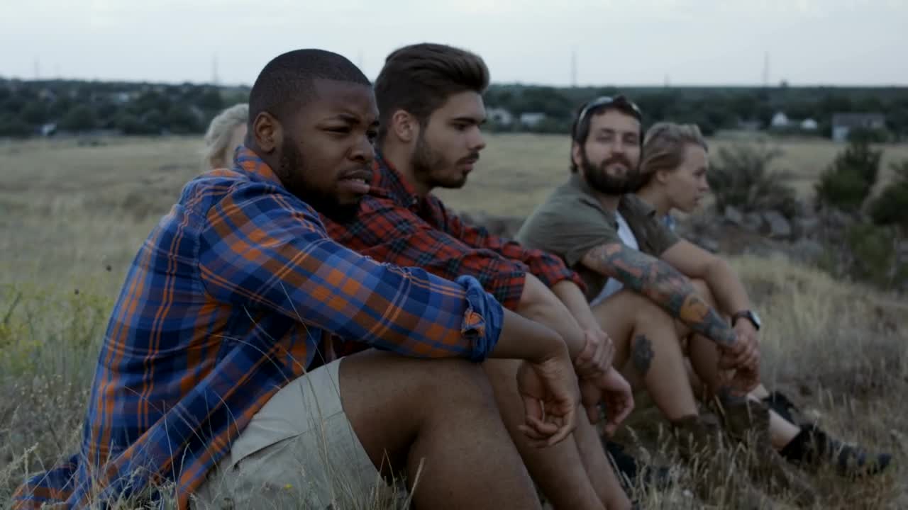 Stock Video Group Of Friends Sitting On The Countryside Live Wallpaper For PC