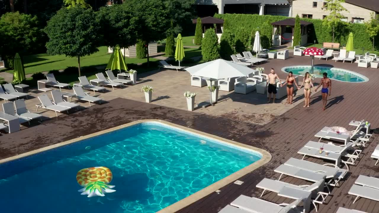 Stock Video Group Of Friends Jumping Into A Pool Live Wallpaper For PC