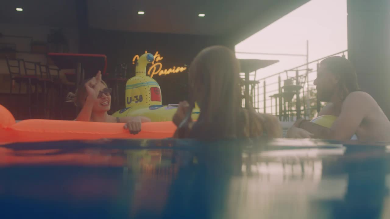 Stock Video Group Of Friends In A Swimming Pool Live Wallpaper For PC