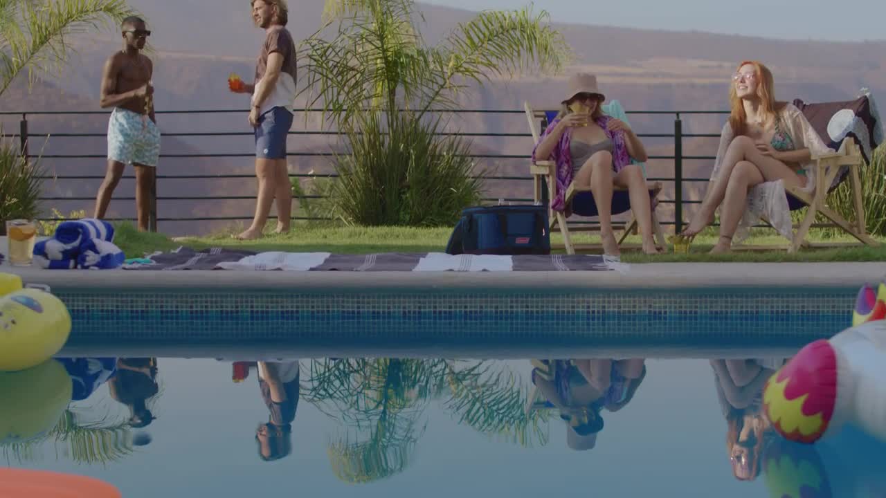 Stock Video Group Of Friends Having Fun By A Pool Live Wallpaper For PC