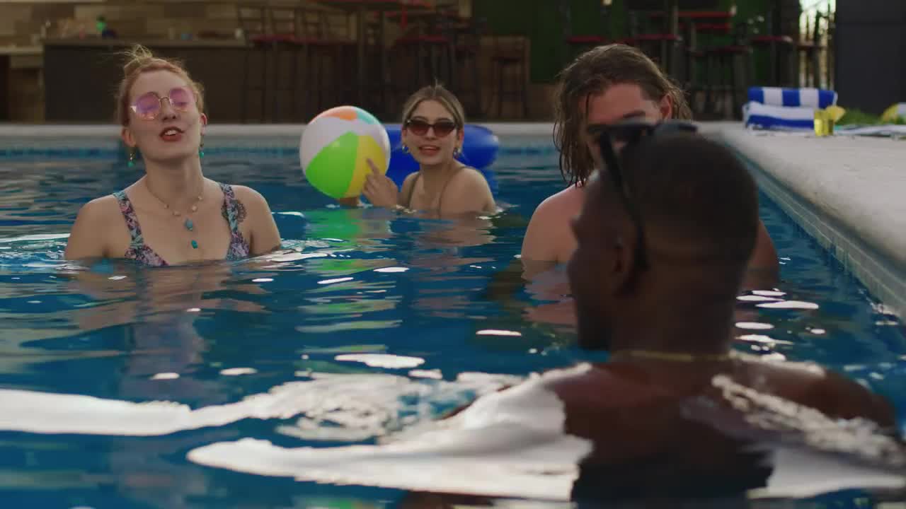 Stock Video Group Of Diverse Friends In The Pool Live Wallpaper For PC