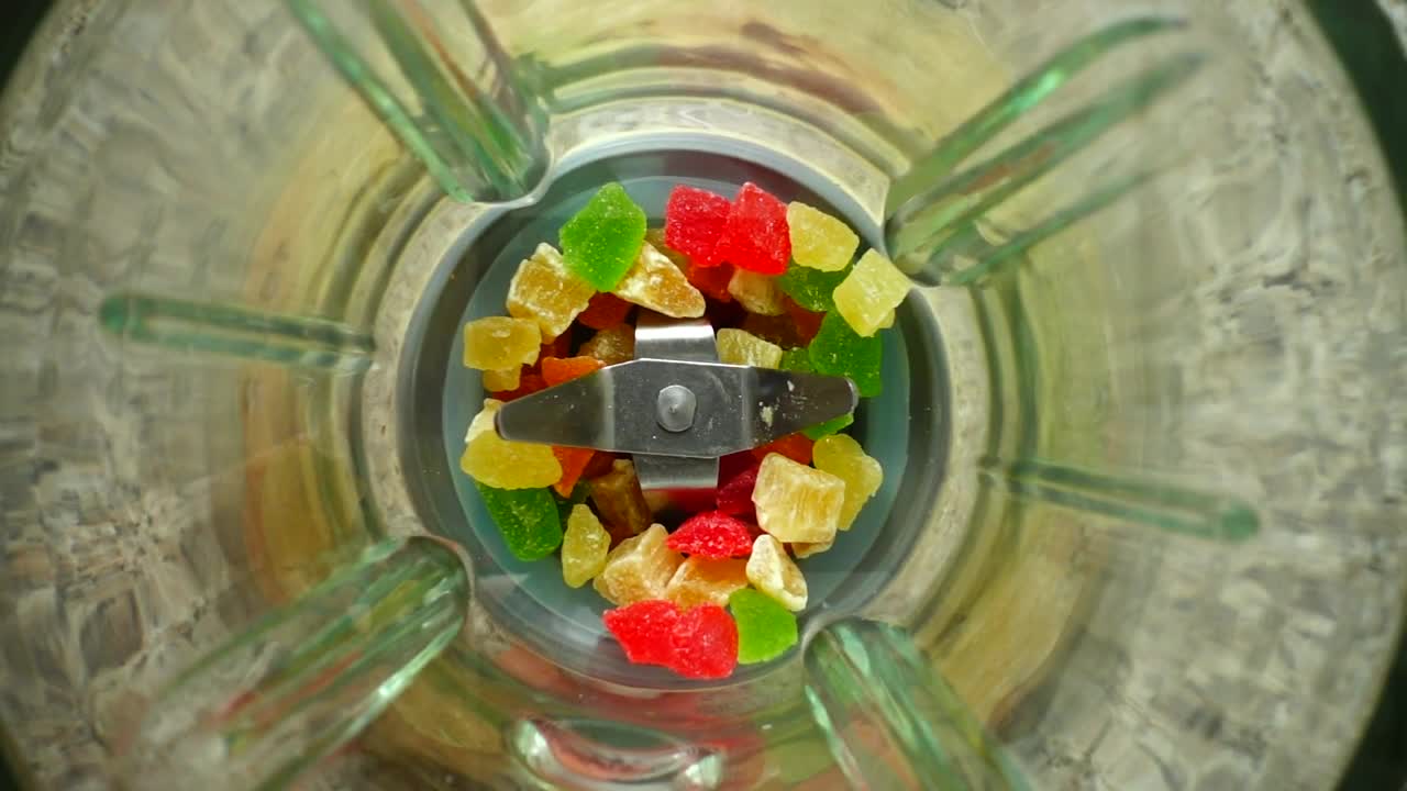 Stock Video Grinding Sweets In The Blender Top View Live Wallpaper For PC
