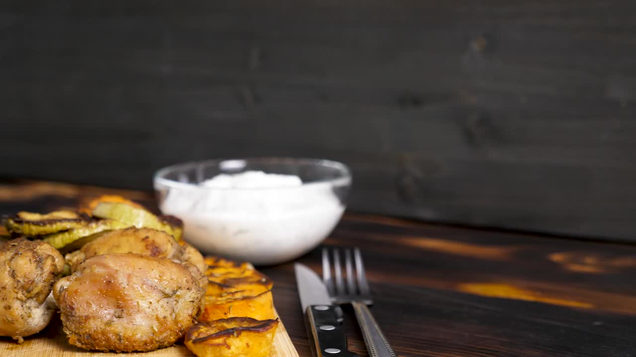 Stock Video Grilled Vegetables And Meat Live Wallpaper For PC