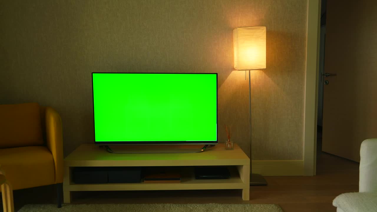 Stock Video Green Screen Television In The Living Room Live Wallpaper For PC