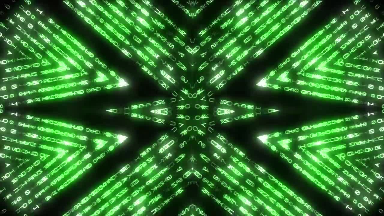 Stock Video Green Lines Lit Symbols Traveling In A Prism Live Wallpaper For PC
