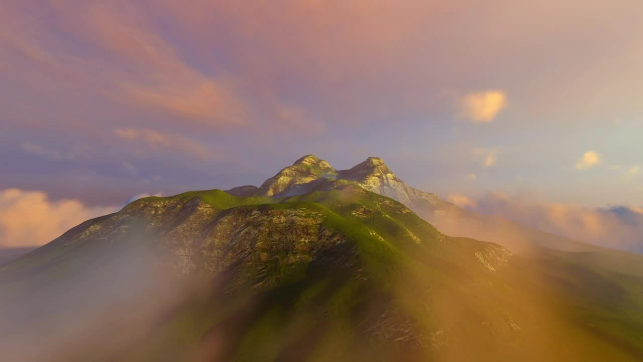 Stock Video Green Cloudy Mountain In D From The Air Live Wallpaper For PC