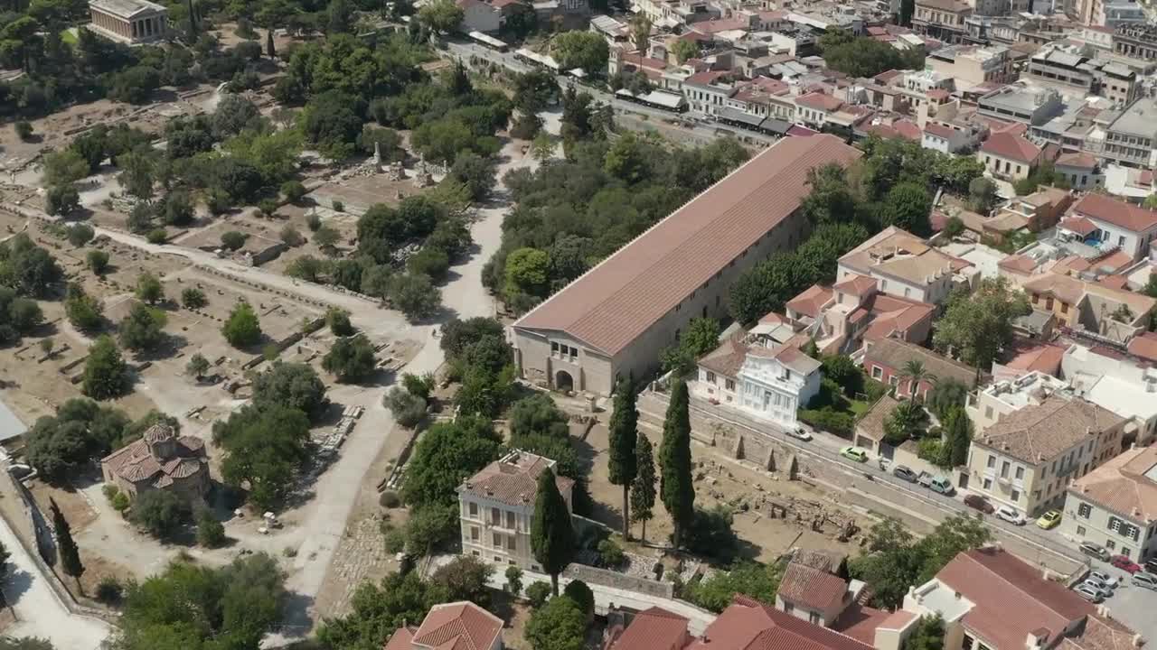Stock Video Greek Style Museum Seen Through The Air Live Wallpaper For PC
