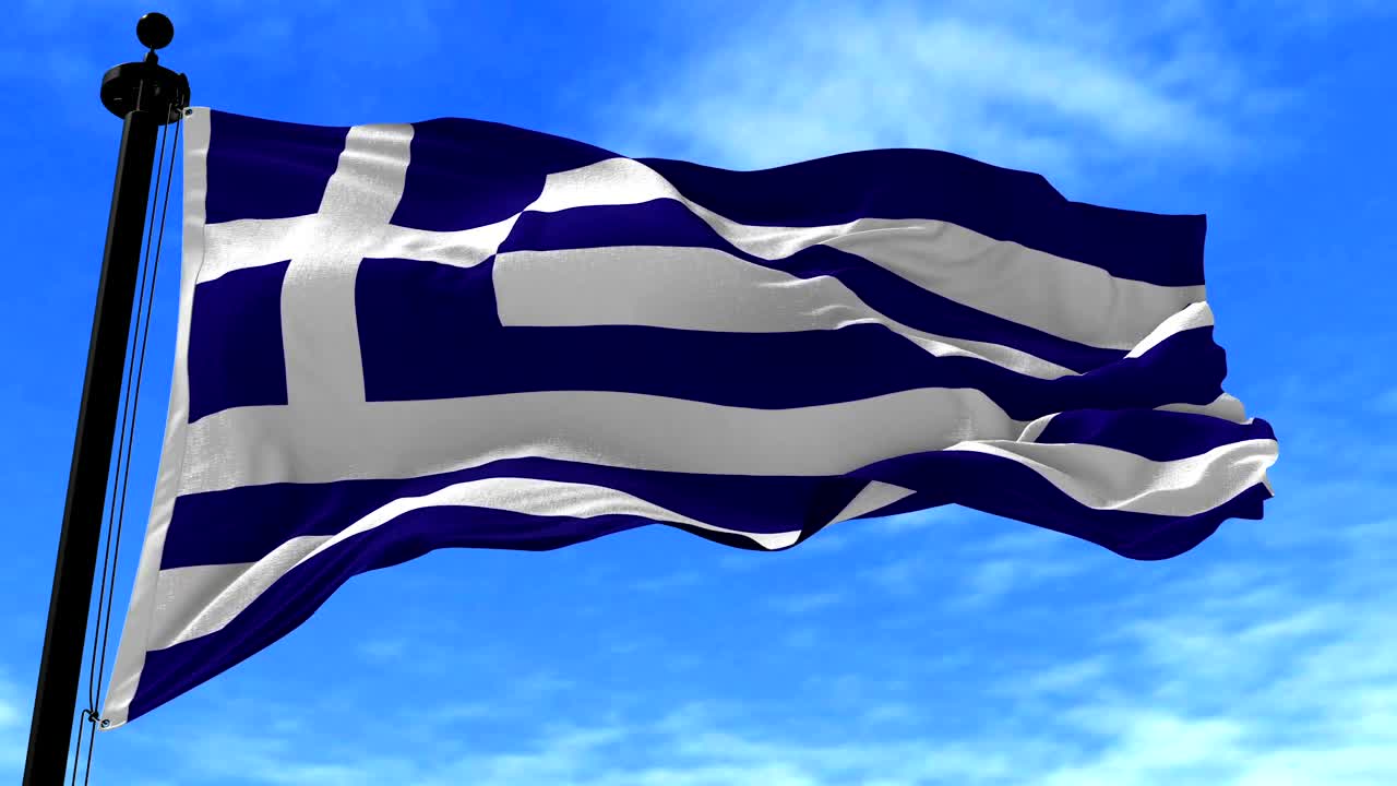 Stock Video Greece Flag Waving In Slow Motion Live Wallpaper For PC