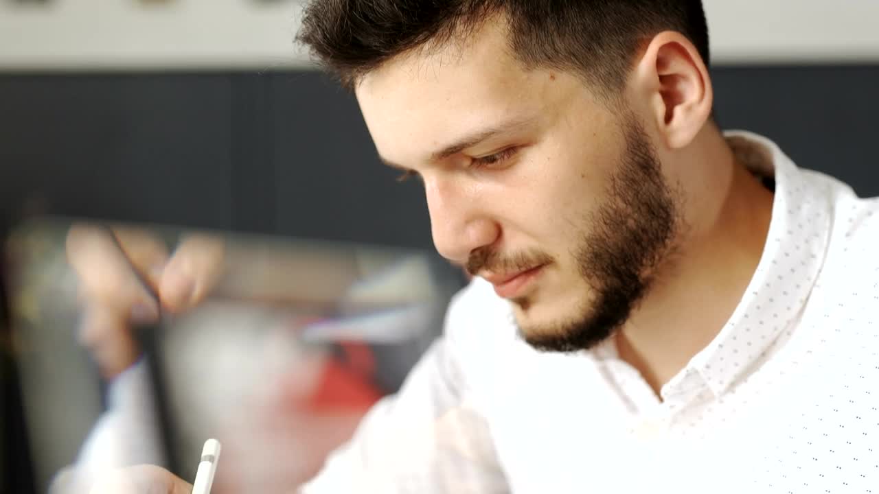 Stock Video Graphic Designer Working With On A Tablet Live Wallpaper For PC