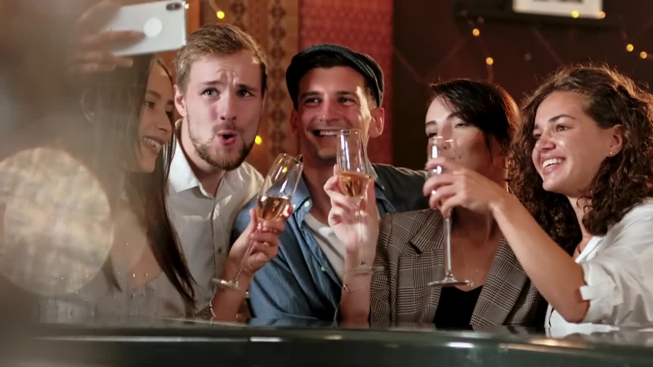 Stock Video Graduates Take Selfie And Toast With Champagne Live Wallpaper For PC