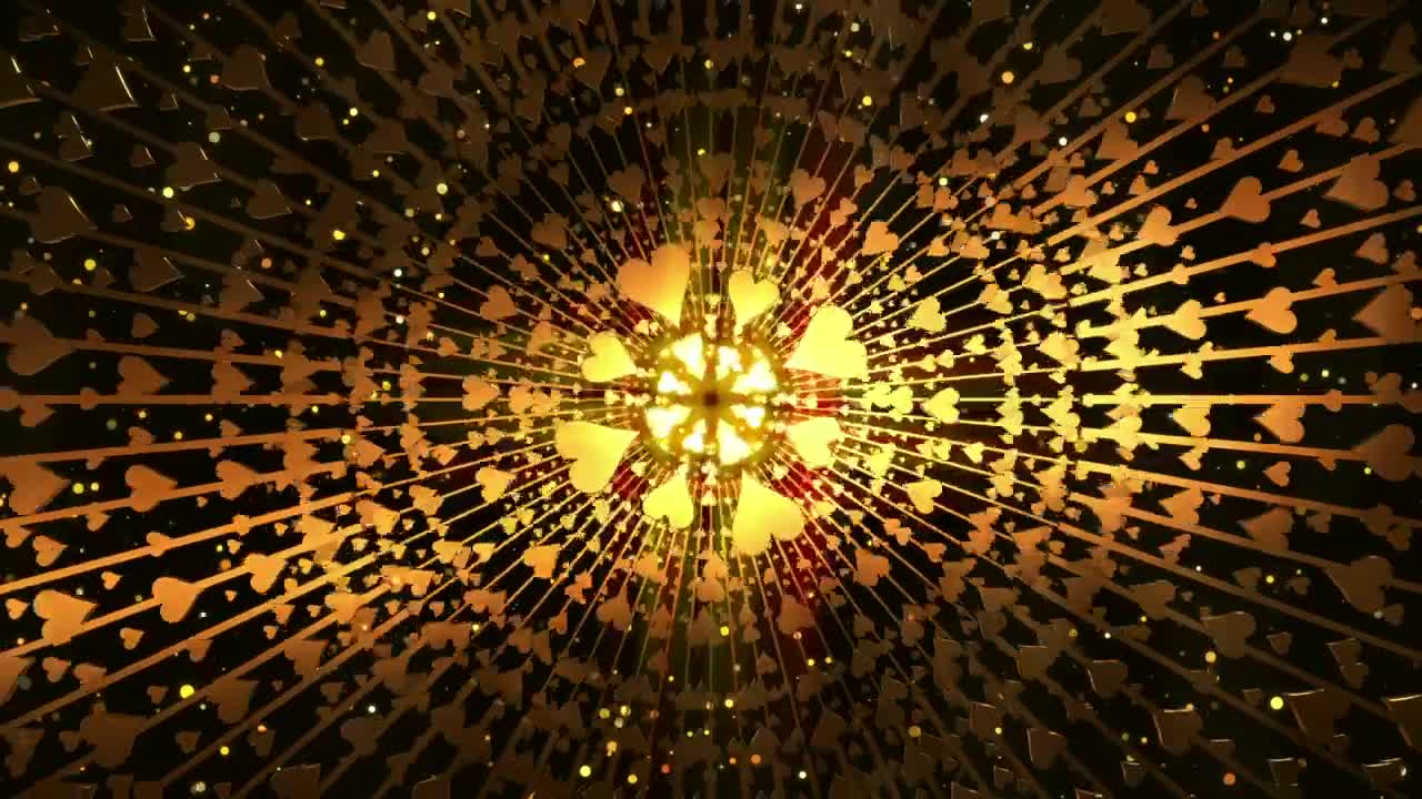 Stock Video Golden Poker Heart Figures Rotating In Circles Live Wallpaper For PC