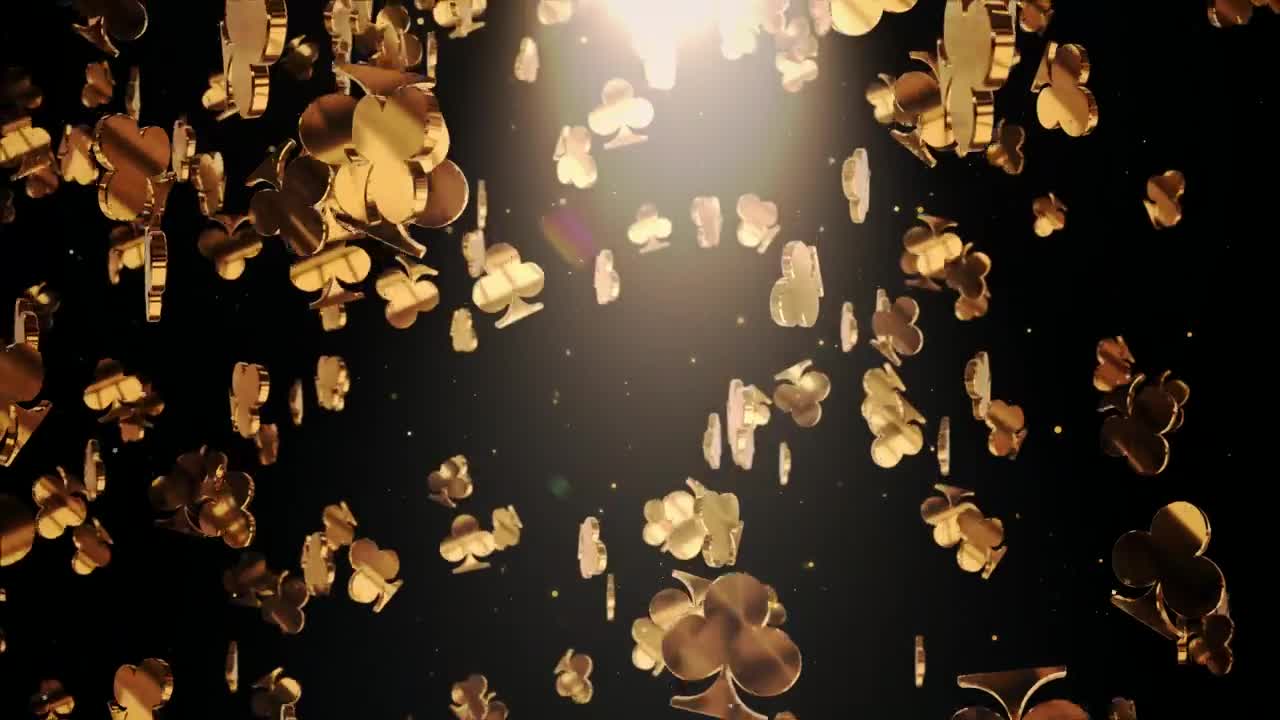 Stock Video Golden Poker Figures Falling On Black Background Live Wallpaper For PC