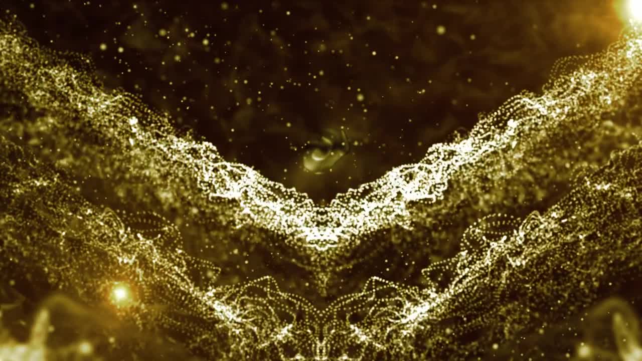 Stock Video Golden Particles With Abstract Nebula Shapes Live Wallpaper For PC