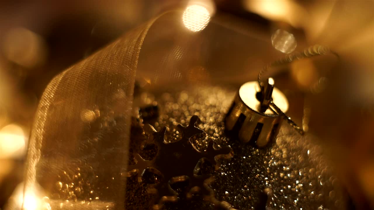 Stock Video Golden Ornament With Light Leaks And Bokeh Live Wallpaper For PC