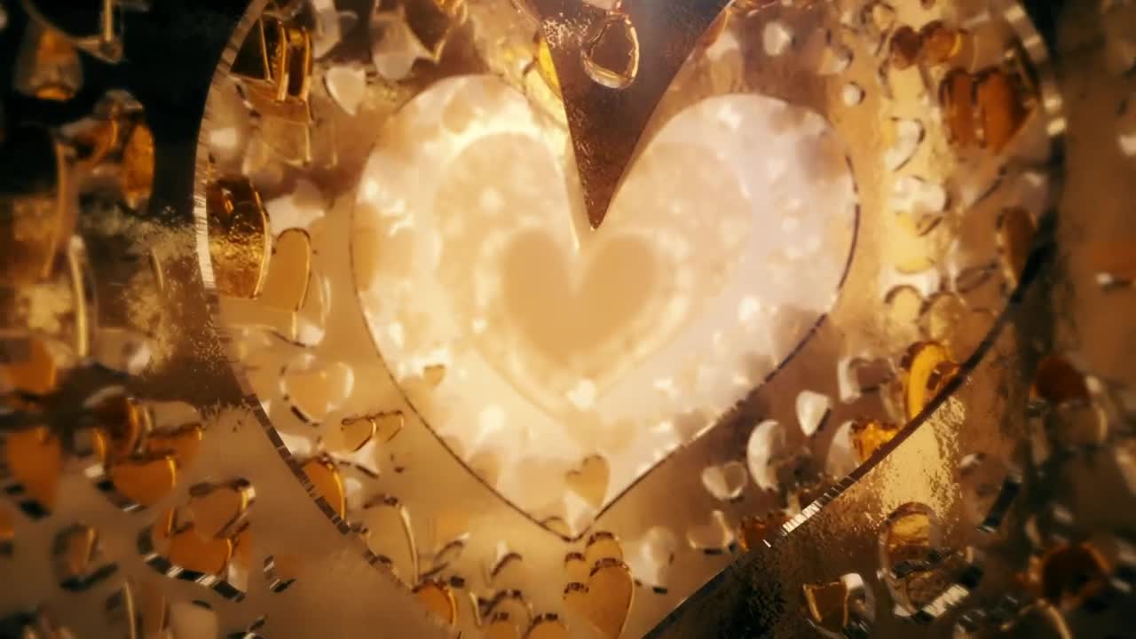 Stock Video Golden Hearts One After Another Live Wallpaper For PC
