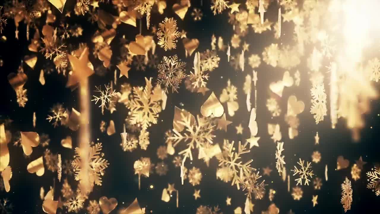 Stock Video Golden Figures With Christmas Concept Falling Live Wallpaper For PC