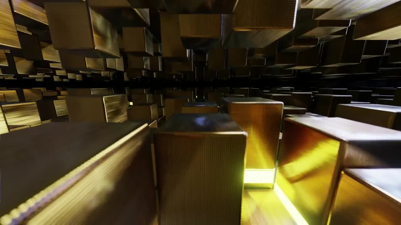 Stock Video Golden Blocks Concept D Render Live Wallpaper For PC