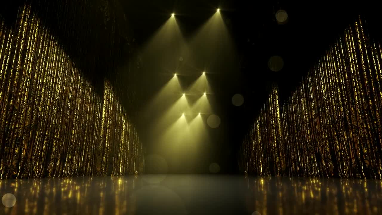 Stock Video Golden Award Stage Curtains Loop Video Live Wallpaper For PC