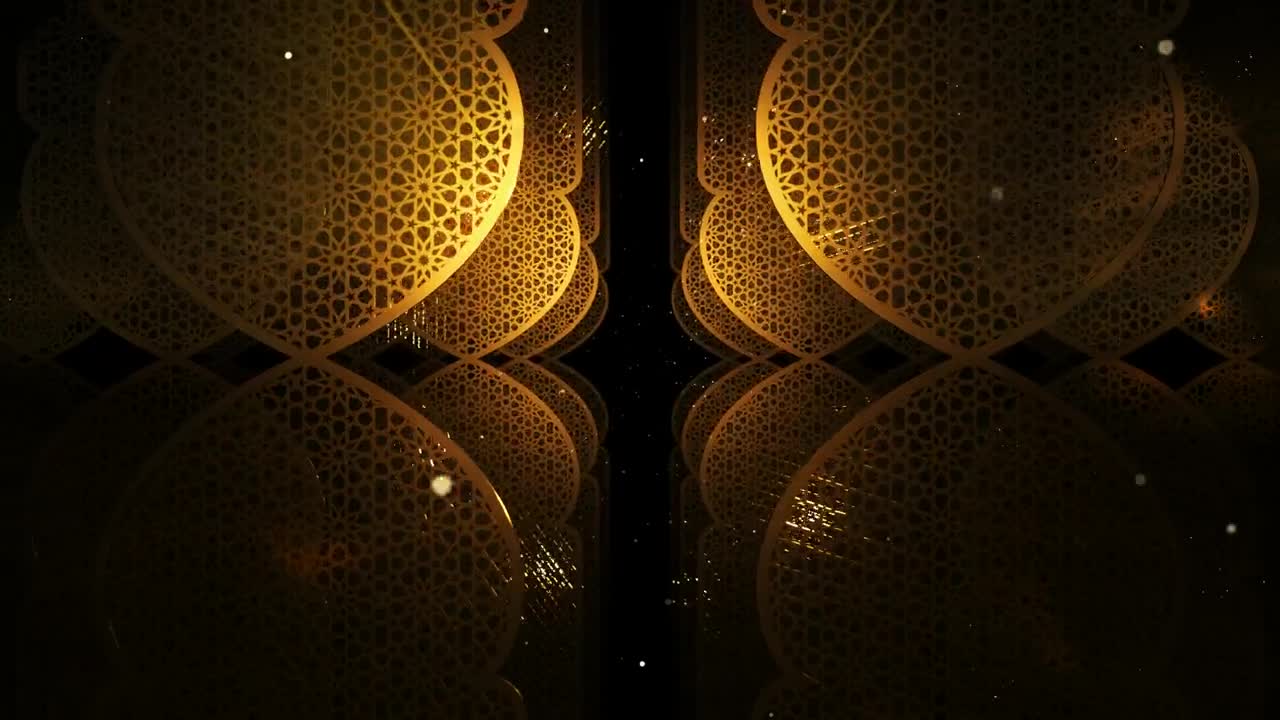 Stock Video Gold Ramadan Kareem Pattern Forms Title Video Live Wallpaper For PC